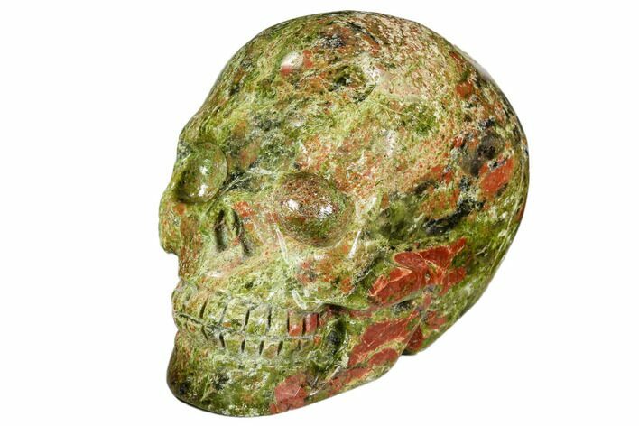 Carved, Unakite Skull - South Africa #108764